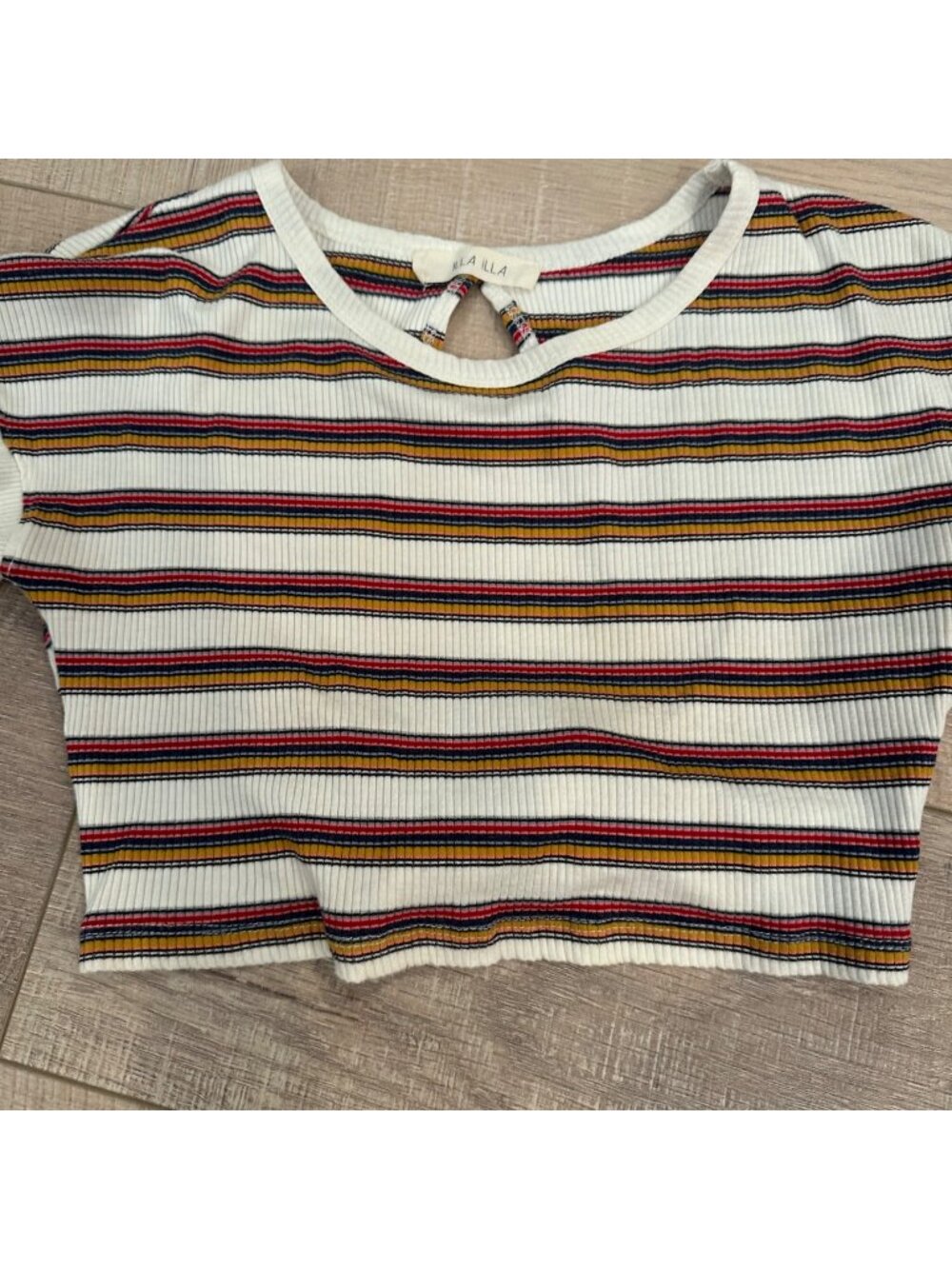 ILLA ILLA JUNIOR WOMENS CROPPED STRIPED SHIRT MEDIUM
